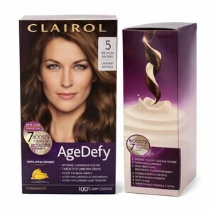 Clairol Age Defy Permanent Hair Color, #5 Medium Brown New In Box